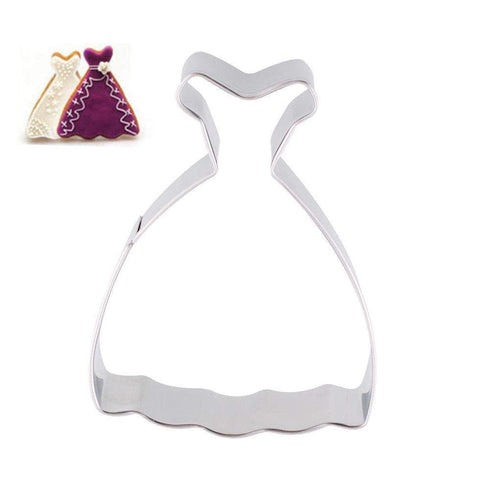 AussieSuperStore Homeware Supplies Stainless Steel Wedding Dress Princess Cookies Cake Cutter Jelly Mould Tool Stainless Steel Wedding Dress Princess Cookies Cake Cutter Mould Tool CBDRESSCUTTER